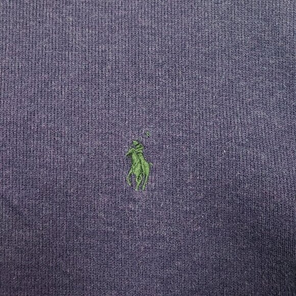 Polo Ralph Lauren Quarter Zip Sweater Mens Large Purple Mock Neck - Picture 6 of 8